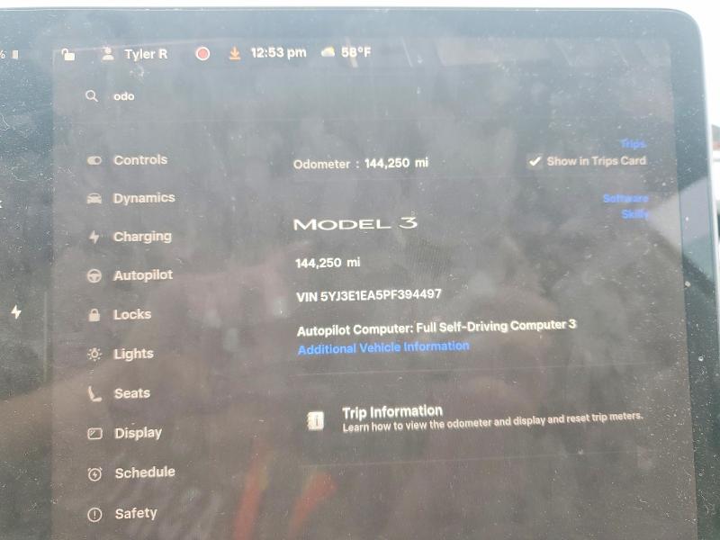 47592306 :رقم المزاد ، 5YJ3E1EA5PF394497 vin ، 2023 Tesla Model 3 مزاد بيع