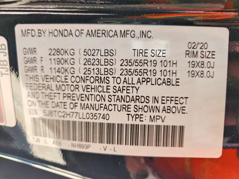 2020 Acura Rdx მანქანა იყიდება აუქციონზე, vin: 5J8TC2H77LL035740, აუქციონის ნომერი: 47422576
