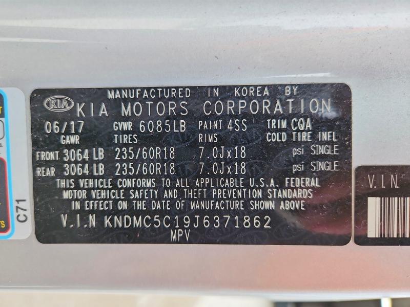 2018 Kia Sedona მანქანა იყიდება აუქციონზე, vin: KNDMC5C19J6371862, აუქციონის ნომერი: 47887996