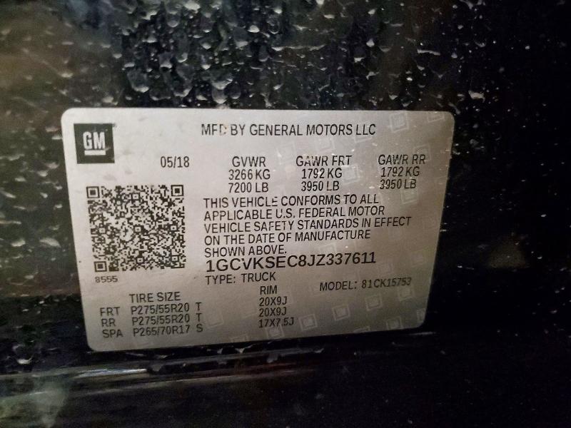 Продаж на аукціоні авто 2018 Chevrolet Silverado, vin: 1GCVKSEC8JZ337611, номер лоту: 79985965