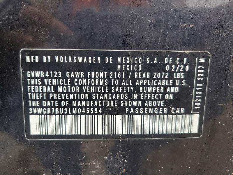 Продаж на аукціоні авто 2020 Volkswagen Jetta, vin: 3VWGB7BU3LM045594, номер лоту: 79793035