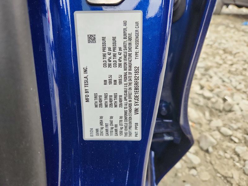 Продажа на аукционе авто 2024 Tesla Model 3, vin: 5YJ3E1EB5RF821852, номер лота: 45683296