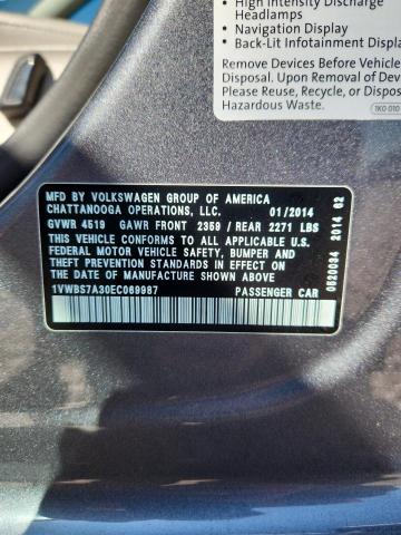 46680196 :رقم المزاد ، 1VWBS7A30EC069987 vin ، 2014 Volkswagen Passat مزاد بيع