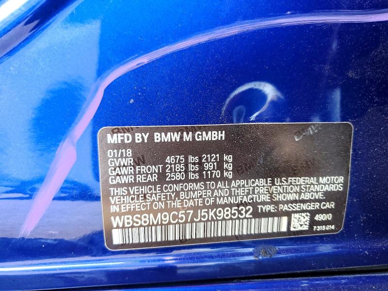 Продажа на аукционе авто 2018 Bmw M3, vin: WBS8M9C57J5K98532, номер лота: 47124236