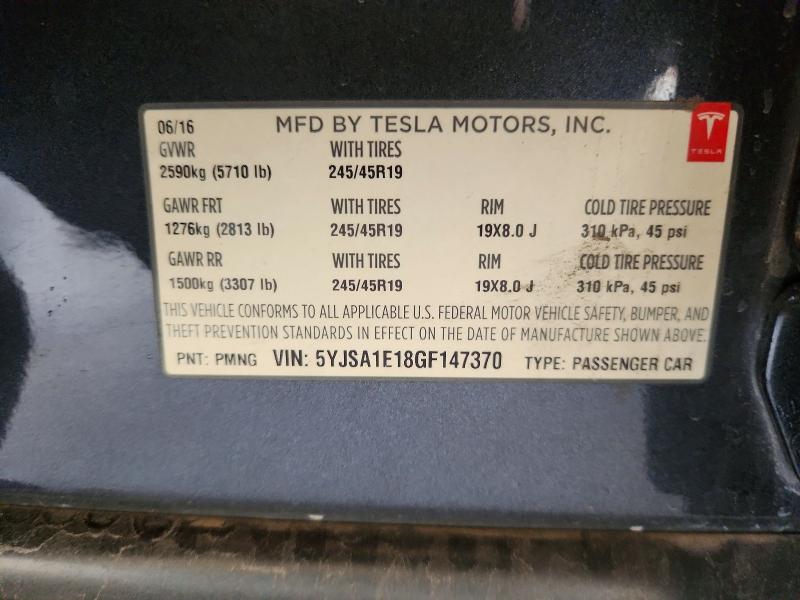 Aukcja sprzedaży 2016 Tesla Model S, vin: 5YJSA1E18GF147370, numer aukcji: 41778476