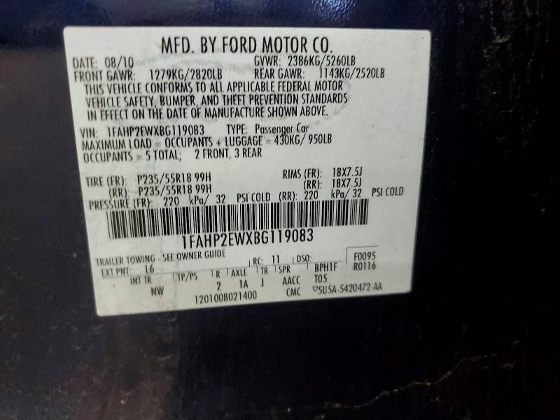 Aukcja sprzedaży 2011 Ford Taurus, vin: 1FAHP2EWXBG119083, numer aukcji: 45573656