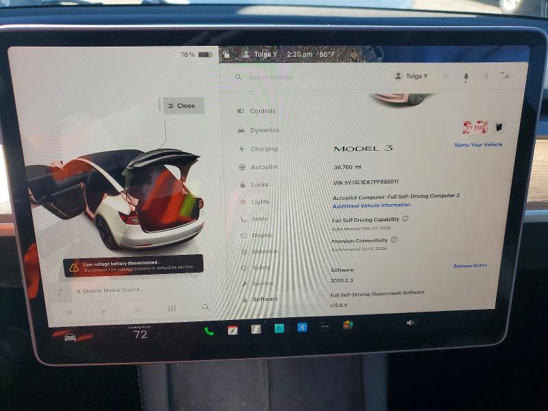 Aukcja sprzedaży 2023 Tesla Model 3, vin: 5YJ3E1EA2PF688911, numer aukcji: 79450555