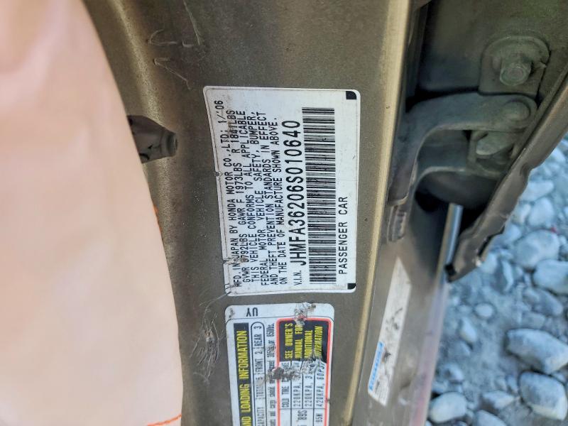 Aukcja sprzedaży 2006 Honda Civic, vin: JHMFA36206S010640, numer aukcji: 47414146