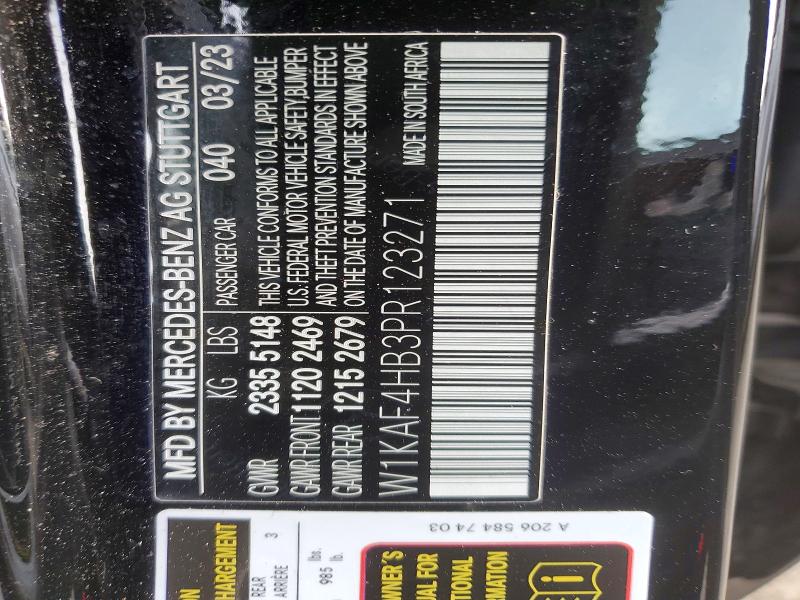 Aukcja sprzedaży 2023 Mercedes-benz C, vin: W1KAF4HB3PR123271, numer aukcji: 45669456