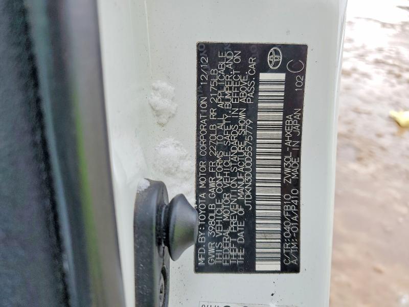 45656316 :رقم المزاد ، JTDKN3DU0D5575779 vin ، 2013 Toyota Prius مزاد بيع