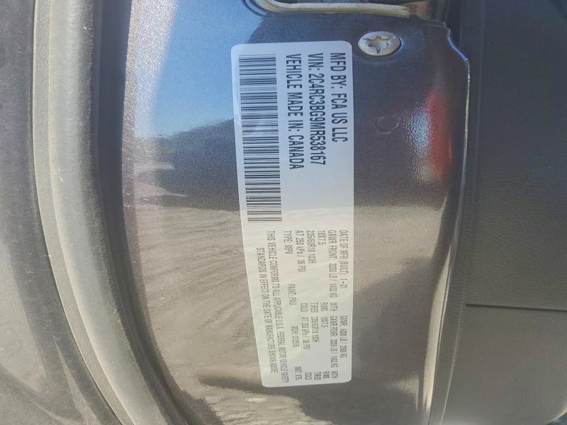 2021 Chrysler Pacifica მანქანა იყიდება აუქციონზე, vin: 2C4RC3BG9MR538167, აუქციონის ნომერი: 46294226