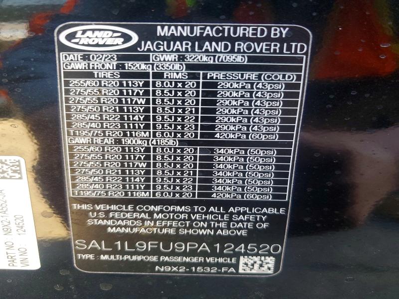Продаж на аукціоні авто 2023 Land Rover Range Rover Sport, vin: SAL1L9FU9PA124520, номер лоту: 46519116