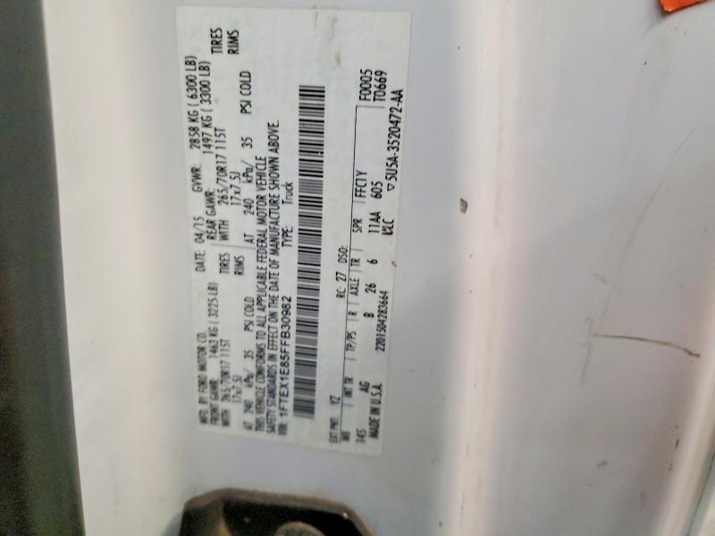 53460116 :رقم المزاد ، 1FTEX1E85FFB30982 vin ، 2015 Ford F150 مزاد بيع