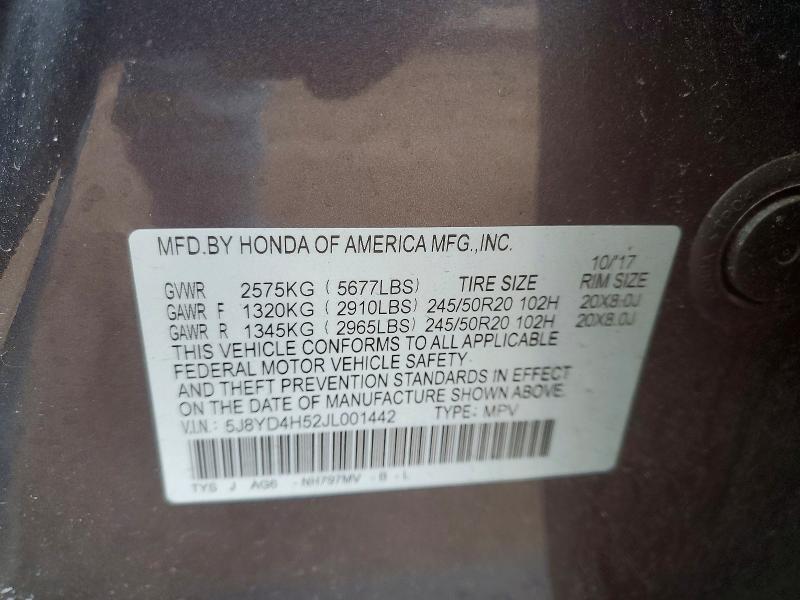 Aukcja sprzedaży 2018 Acura Mdx, vin: 5J8YD4H52JL001442, numer aukcji: 47356866