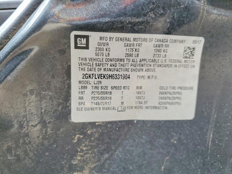 45774406 :رقم المزاد ، 2GKFLVEK9H6331904 vin ، 2017 Gmc Terrain مزاد بيع