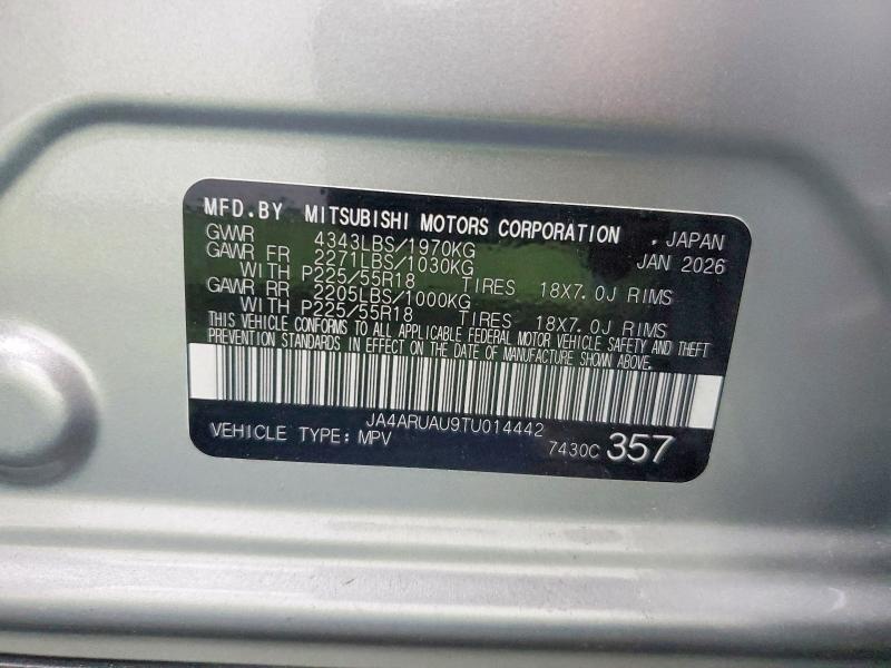 2026 Mitsubishi Outlander Sport მანქანა იყიდება აუქციონზე, vin: JA4ARUAU9TU014442, აუქციონის ნომერი: 48043416