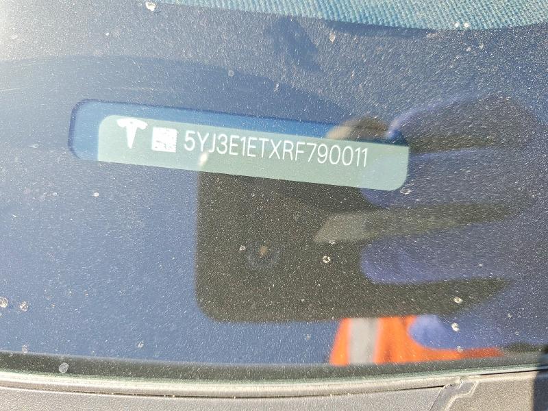 2024 Tesla Model 3 მანქანა იყიდება აუქციონზე, vin: 5YJ3E1ETXRF790011, აუქციონის ნომერი: 45448676