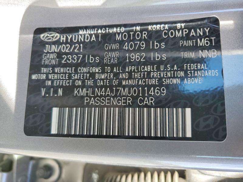 Aukcja sprzedaży 2021 Hyundai Elantra Hybrid, vin: KMHLN4AJ7MU011469, numer aukcji: 47229446