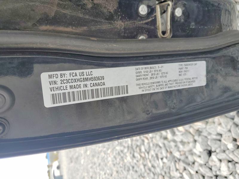 Продаж на аукціоні авто 2021 Dodge Charger, vin: 2C3CDXHG8MH593639, номер лоту: 46189316