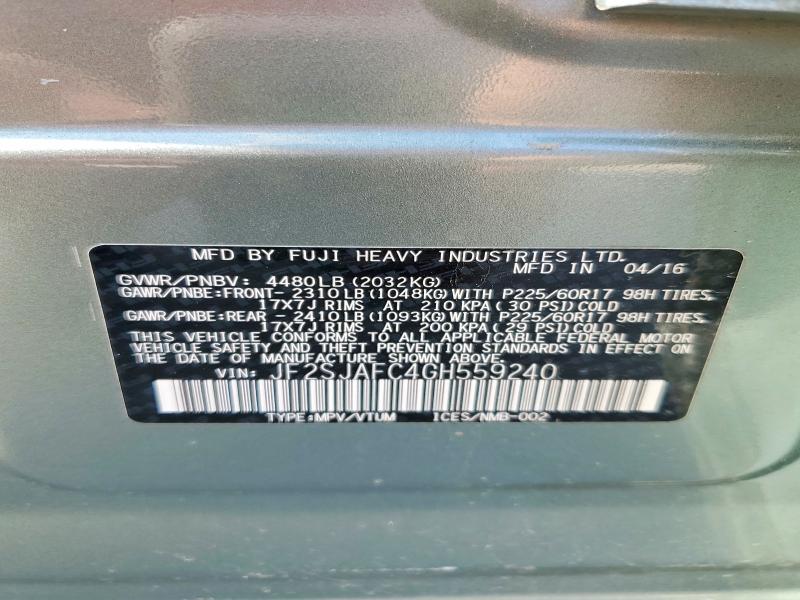 Aukcja sprzedaży 2016 Subaru Forester, vin: JF2SJAFC4GH559240, numer aukcji: 46443736