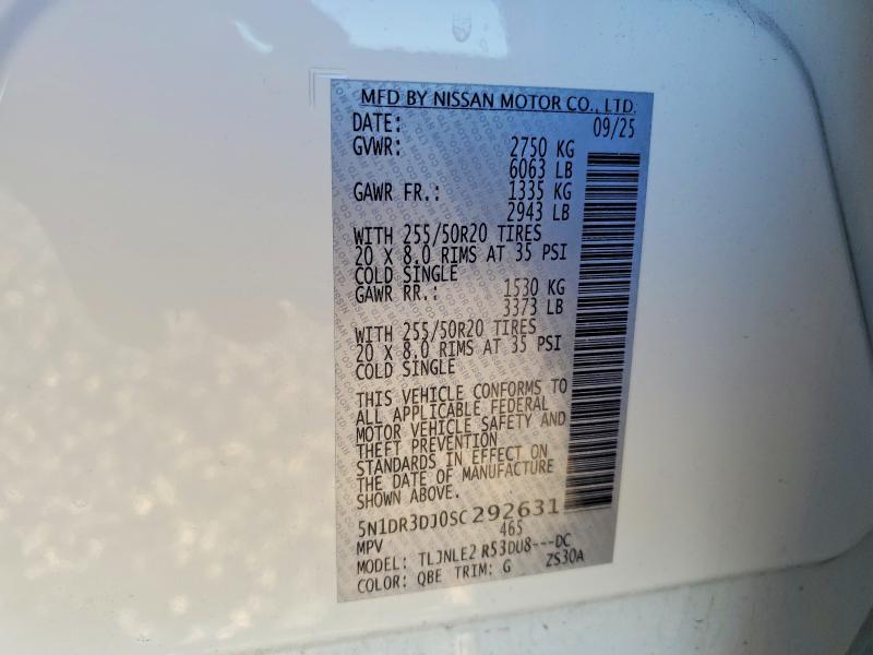 Auction sale of the 2025 Nissan Pathfinder, vin: 5N1DR3DJ0SC292631, lot number: 47210716