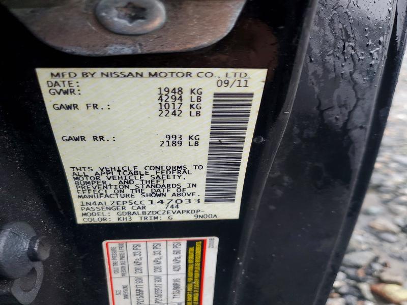 46153426 :رقم المزاد ، 1N4AL2EP5CC147033 vin ، 2012 Nissan Altima مزاد بيع