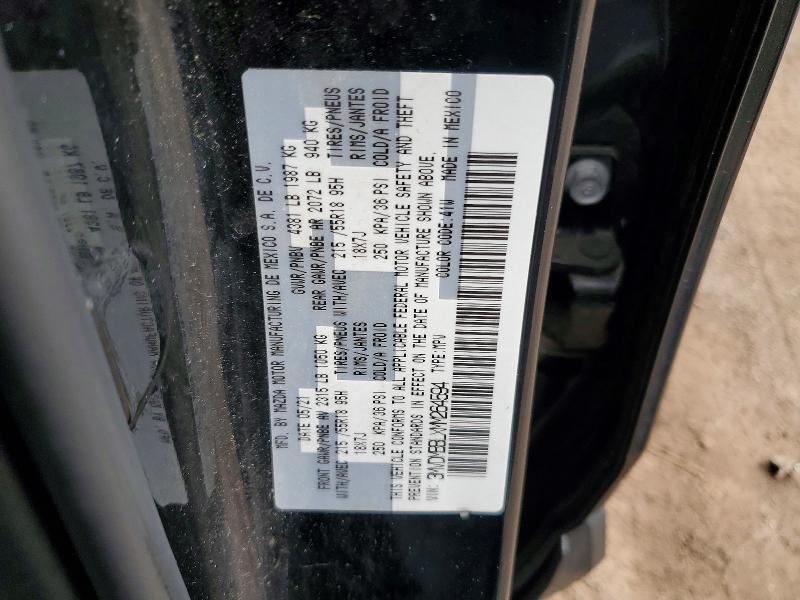 47933526 :رقم المزاد ، 3MVDMBBLXMM264594 vin ، 2021 Mazda Cx-30 مزاد بيع