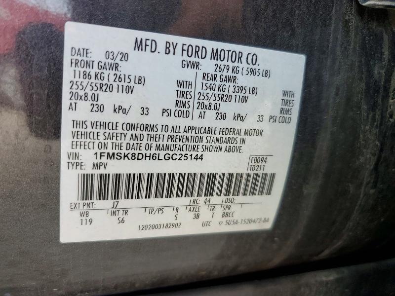 Aukcja sprzedaży 2020 Ford Explorer, vin: 1FMSK8DH6LGC25144, numer aukcji: 46553116