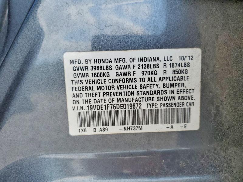 48321586 :رقم المزاد ، 19VDE1F76DE019672 vin ، 2013 Acura Ilx مزاد بيع