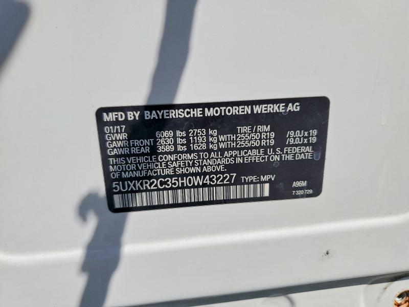 Продаж на аукціоні авто 2017 Bmw X5, vin: 5UXKR2C35H0W43227, номер лоту: 79802935