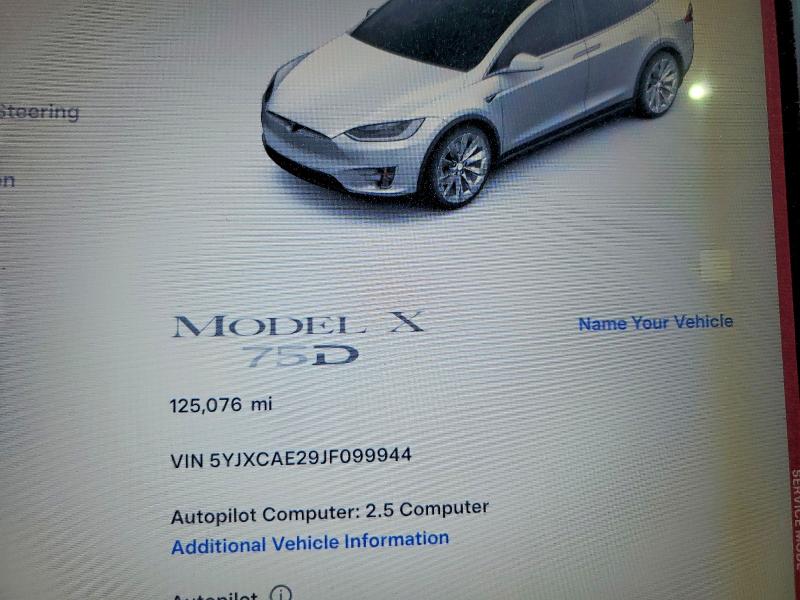 2018 Tesla Model X მანქანა იყიდება აუქციონზე, vin: 5YJXCAE29JF099944, აუქციონის ნომერი: 79370305