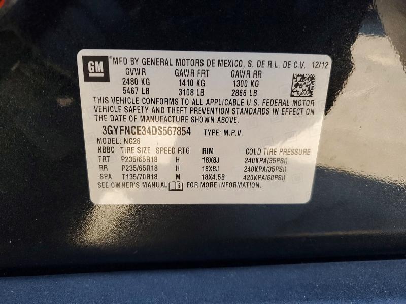 Aukcja sprzedaży 2013 Cadillac Srx, vin: 3GYFNCE34DS567854, numer aukcji: 47470106