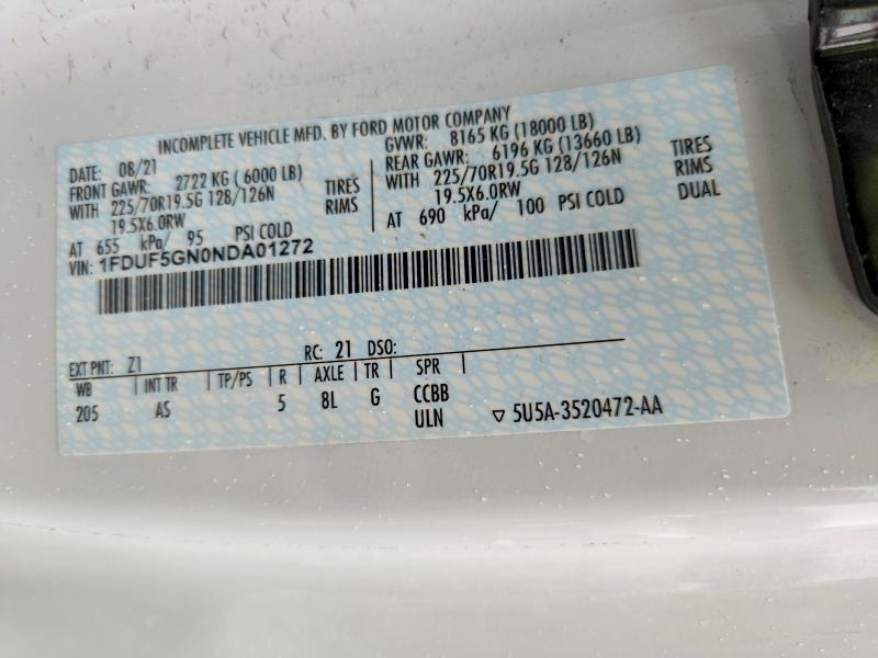 2022 Ford F550 მანქანა იყიდება აუქციონზე, vin: 1FDUF5GN0NDA01272, აუქციონის ნომერი: 79818285