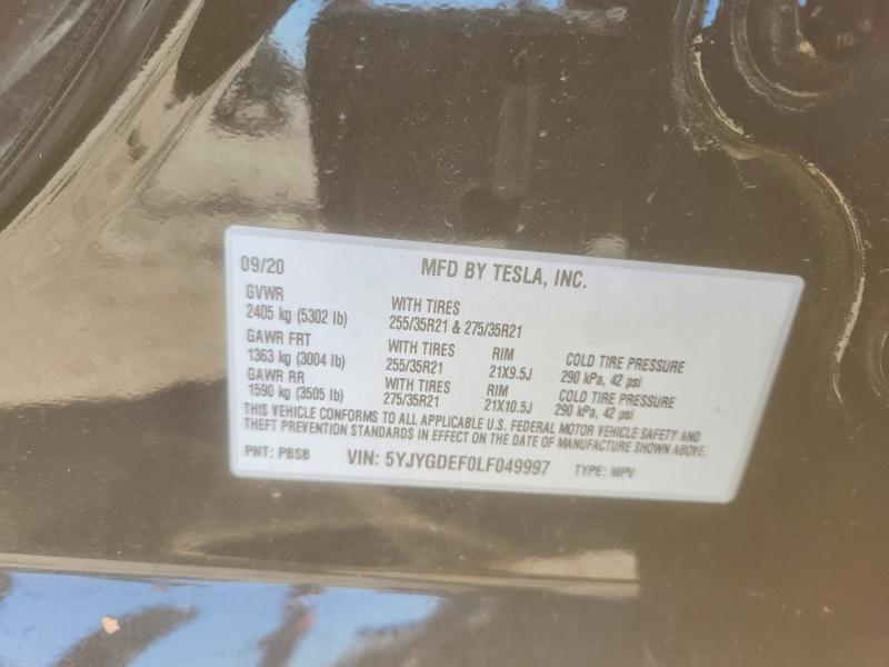 Aukcja sprzedaży 2020 Tesla Model Y, vin: 5YJYGDEF0LF049997, numer aukcji: 47437086