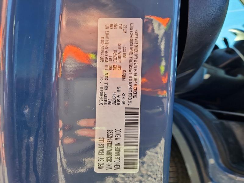 2020 Ram Promaster 3500 მანქანა იყიდება აუქციონზე, vin: 3C6URVJGXLE142293, აუქციონის ნომერი: 78845065