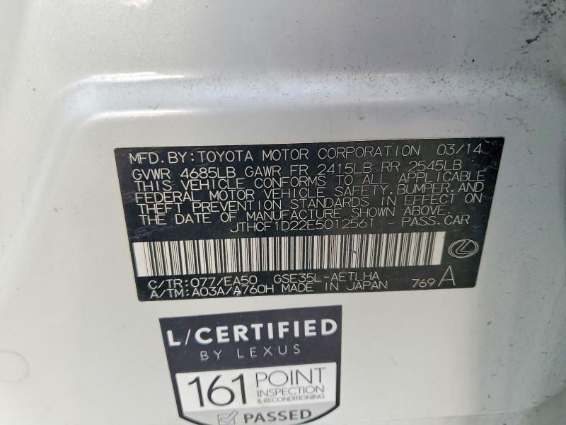 48035626 :رقم المزاد ، JTHCF1D22E5012561 vin ، 2014 Lexus Is مزاد بيع