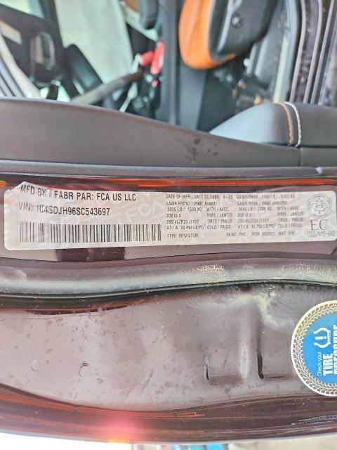 2025 Dodge Durango მანქანა იყიდება აუქციონზე, vin: 1C4SDJH96SC543697, აუქციონის ნომერი: 79273935