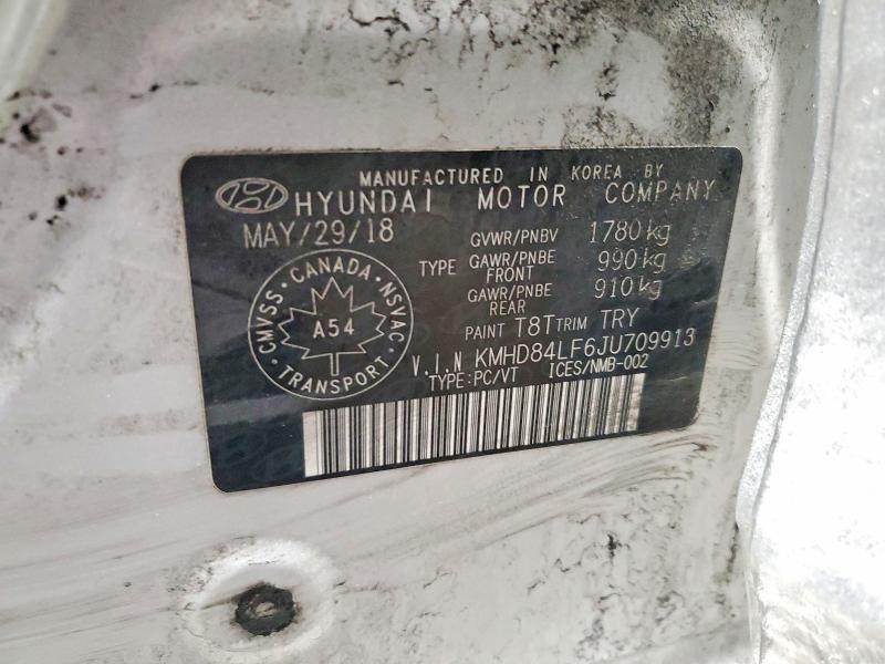 Aukcja sprzedaży 2018 Hyundai Elantra, vin: KMHD84LF6JU709913, numer aukcji: 45752396