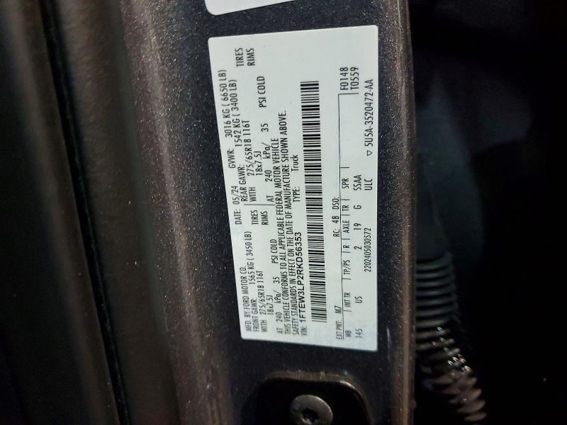 Продажа на аукционе авто 2024 Ford F150, vin: 1FTEW3LP2RKD56353, номер лота: 45947116