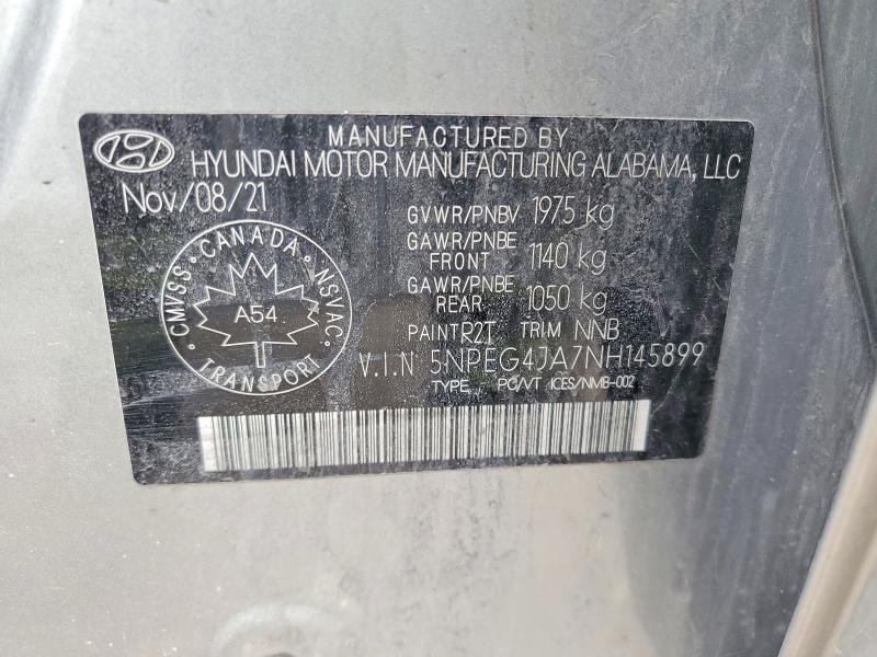 Aukcja sprzedaży 2022 Hyundai Sonata, vin: 5NPEG4JA7NH145899, numer aukcji: 79361825