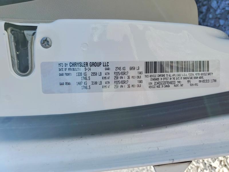 Продажа на аукционе авто 2015 Dodge Grand Caravan, vin: 2C4RDGCG5FR548233, номер лота: 46427236