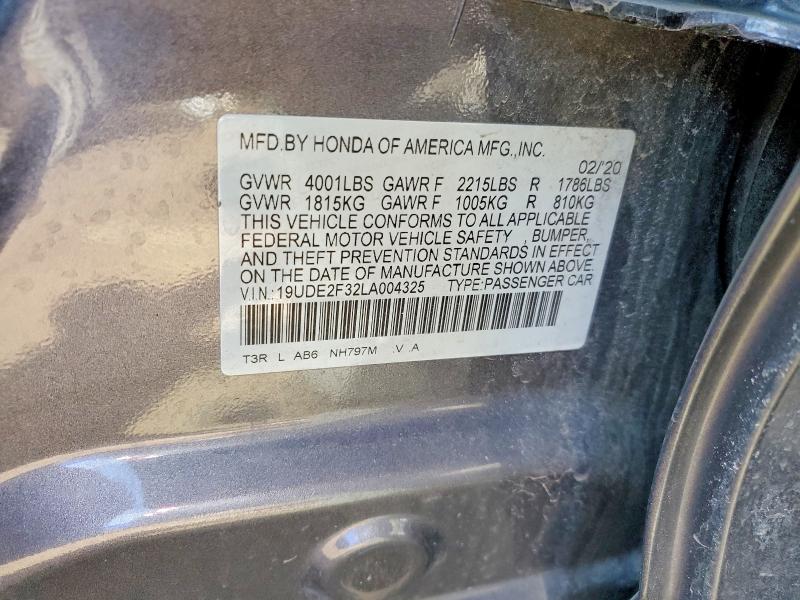 Aukcja sprzedaży 2020 Acura Ilx, vin: 19UDE2F32LA004325, numer aukcji: 79054635