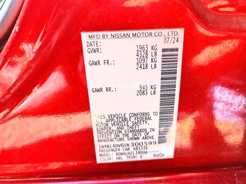 Продаж на аукціоні авто 2025 Nissan Altima, vin: 1N4BL4DV6SN300599, номер лоту: 47293656