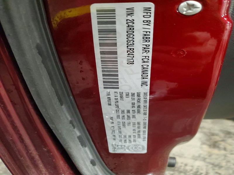 Продаж на аукціоні авто 2020 Dodge Grand Caravan, vin: 2C4RDGCG3LR247178, номер лоту: 45678166