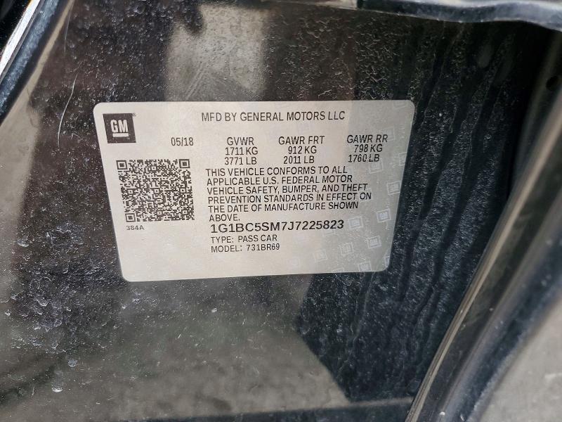 79258915 :رقم المزاد ، 1G1BC5SM7J7225823 vin ، 2018 Chevrolet Cruze مزاد بيع