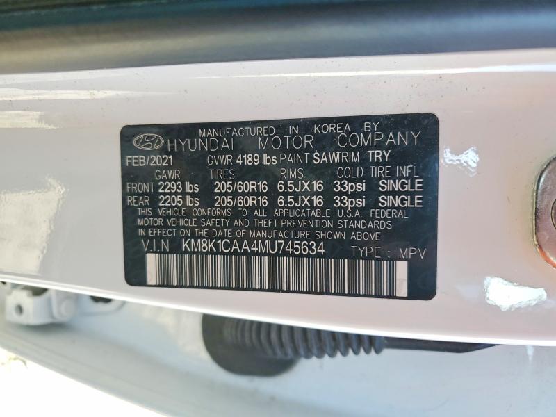 Aukcja sprzedaży 2021 Hyundai Kona, vin: KM8K1CAA4MU745634, numer aukcji: 42065636