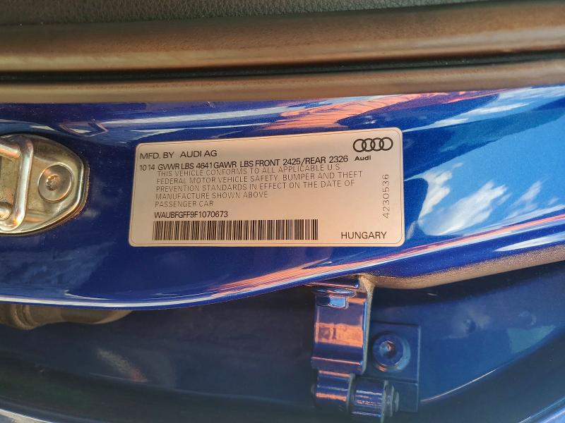 47660926 :رقم المزاد ، WAUBFGFF9F1070673 vin ، 2015 Audi S3 مزاد بيع
