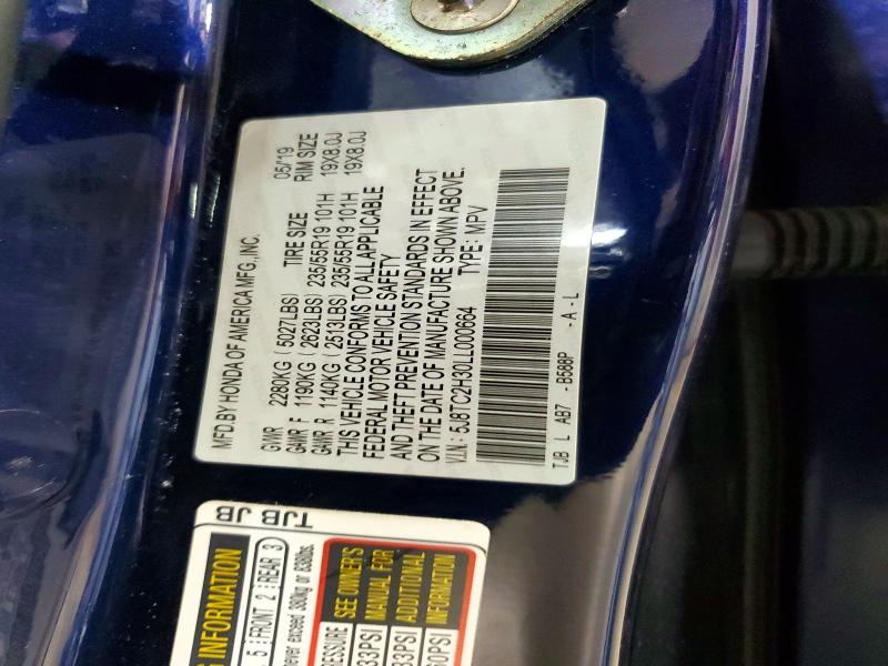 46388956 :رقم المزاد ، 5J8TC2H30LL000664 vin ، 2020 Acura Rdx مزاد بيع