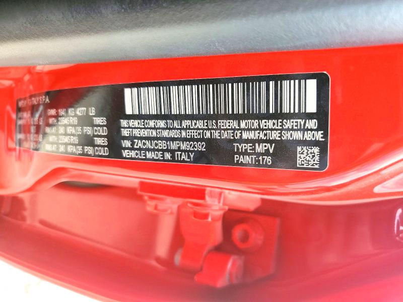 Продажа на аукционе авто 2021 Jeep Renegade, vin: ZACNJCBB1MPM92392, номер лота: 48104446