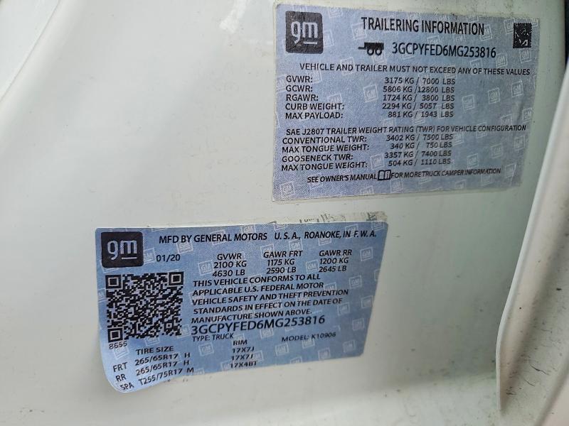 47305486 :رقم المزاد ، 3GCPYFED3MG340573 vin ، 2021 Chevrolet Silverado مزاد بيع